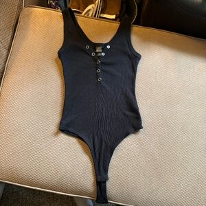 black button up body suit